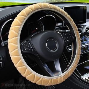 Steering Wheel Covers Universal 37-39cm Cover Pink Red Soft Warm Plush For Winter Car Interior Part