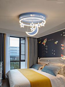 Lampadari Moon Stars Lampadario Led per la camera dei bambini Camera da letto per bambini Home Nursery Modern RC Dimmerabile Illuminazione a soffitto per bambini