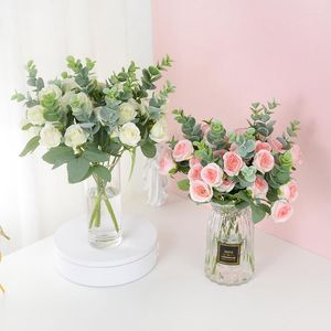 Dekorativa blommor konstgjorda rosen Silk Peony grenar Fake Craft Home Party Spring Wedding Bridal Bouquet Diy Decoration Supplies