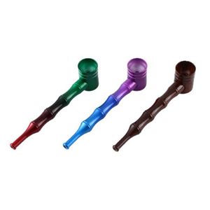 Latest Colorful Aluminium Alloy Bamboo Joint Pipes Portable Innovative Removable Filter Smoking Tube Handpipe Dry Herb Tobacco Spoon Bowl Cigarette Holder