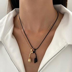 Chains Magnetic Couple Necklace Men Leather Rope Headphone Magnetized Earphone Paired Necklaces For Couples Valentine's Day