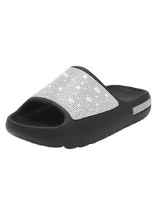 Sapatos femininos de comércio europeu e americano Sapatos de diamante fino e brilhante plataforma chinelos sandálias Slides Slids Slipper