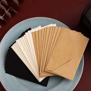 Gift Wrap 10Pcs Black Cream White Kraft Paper Mini Envelopes For Festival Greeting Card Wedding Invitation Letter EnvelopesGift