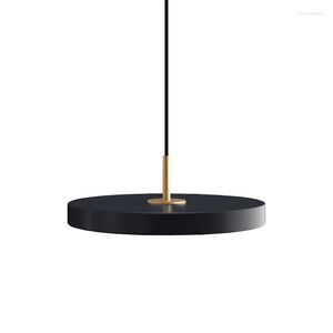 Pendant Lamps Nordic Simple Led Lights Metal Kicthen Island High Ceiling Kitchen Decorative Modern Round Hanging Lamp Black White Blue