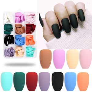 False Nails 288st/Box Fake Short Nail Tips Candy Color Ballerinas Tryck på för konstmanikyrutrustning TD-129