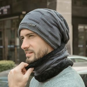 Winter Hats & Scarves Sets Fashion Mens Sets with Hats Scarves Warm Spring Hats for Mens with Letters Casual Scarves Wholes299A