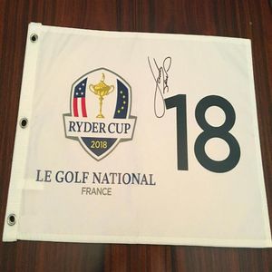 Spieth 2018 Ryder Cup Koleksiyonu İmzalı İmzalı İmzalı Açık Ustalar Glof Pin Flag253R