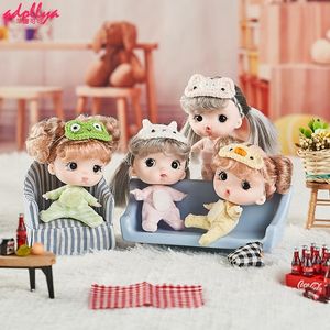 Dolls Adollya 9cm 112 BJD Sleep Baby Eye Mask 7 Joints Movable Makeup Eyes Hair Toys for Girls DIY Naked Doll 230512