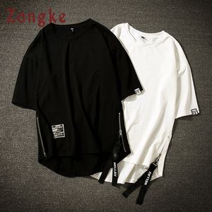 Męskie tshirty Zongke White Shirt Harajuku Vintage Ubrania uliczne Hip Hop Summer Op 5xl 230515