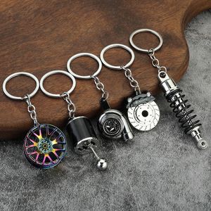 Creative Simulation Auto Parts Metal Keychain Turbo Brake Disc Hub Pendant Keyring For Men Women Car Nyckel Holder Ornament Presents