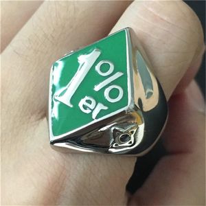 3pcs lot New Design Green Color 1% Biker Ring 316L Stainless Steel Fashion jewelry Band Party Biker Style Ring298H