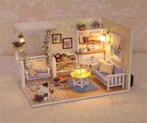 Cutebee DIY Dollhouse Kit With Furniture LED Lights Diy Miniature Building Little House Wooden Toys for Children Adult 2206019041157