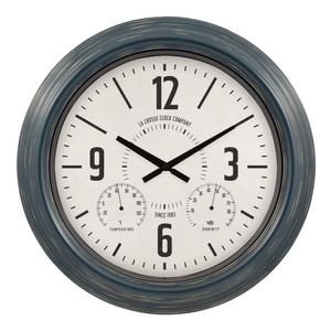 La Crosse Clock 18 Hamilton Indoor Outdoor Orologio analogico al quarzo analogico blu analogico in metallo, 433-3838