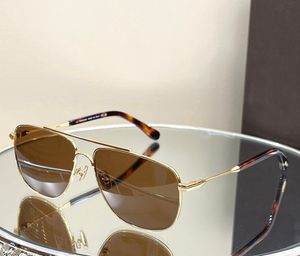 Len 0815 Quadratische Pilotensonnenbrille Goldmetall/Braune Linse Herren Sommersportsonnenbrille Sunnies gafas de sol Sonnenbrille Sun Shades UV400 Brillen