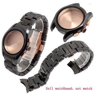 22mm AR1400 AR1410 Men Bracelet Butterfly Buckle WatchBands 액세서리 무료 도구를위한 시계 밴드 세라믹 워치 밴드