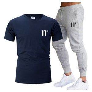 Tracksuits masculinos t-shirt conjunto correndo compressão sportswear impresso marca casual calças moda secagem rápida jogging fitness wear 230515