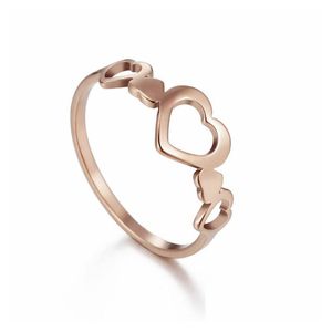 Band Rings Women Ring Heartshaped Hollow Heart With Hearts Design Cute Fashion Stainless Steel Love Jewelry Young Girl Gift D Dhgarden Dhzc1