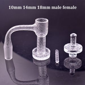 Commercio all'ingrosso sabbiato completamente saldato al quarzo Terp Slurper Banger fumo olio chiodi con bordo smussato accessori per fumatori con cappuccio cono terp perla 10mm 14mm 18mm maschio femmina