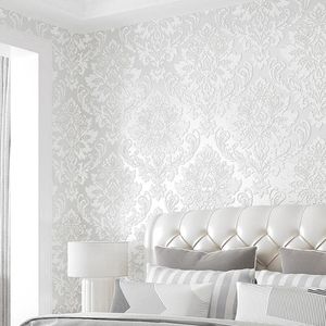 Wallpapers European 3D Relief Damask Design Wall Paper Home Decor Bedroom Living Room Non-woven Classic Wallpaper For Walls Roll