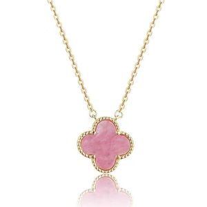 Classic Design Colorful Double Side Clover Pendant Necklace Beautiful Women Gift Jewelry