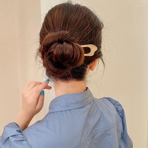 Accessori per capelli Clip per gioielli moda donna Semplici bastoncini in metallo a forma di U color oro Eleganti forcine per ragazza Barrette