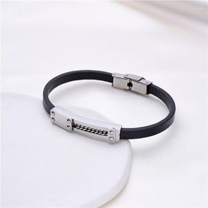 Bangle Classic Bracelet Black Stainless Steel Fashion Metal Titanium Hand Chain Goth Punk Party Men Jewelry Bracelets