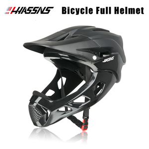 Cycling Helmets HASSNS Mountain Bike Helmet Off-Road Cycling Integral Full Face Mountain Bike Helmet Sports Cap Men's Lightweight Size 58-62cm 230515