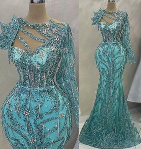 2023 MAY ASO EBI Cequined Lace Dress Crystals Frezs Sexy Evening Formal impreza Druga przyjęcie urodzinowe suknie zaręczynowe sukienka szata de soiree ZJ261