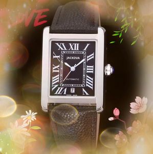 Popularne automatyczne zegarki mechaniczne 31 mm*41 mm oryginalne skórzane opaski biznesowe Square rzymski czołg lodowy na wyniku samozwańczy Orologio di Lusso Classic Watch