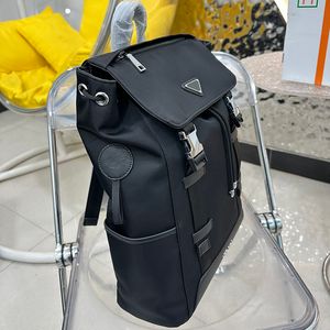 Classic Designer Backpack for Men - Nylon School rucksack bag, Outdoor Travel, Business Postman rucksack bag with Solid Color Leather Shoulder Strap