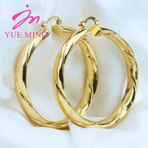 Hoop Huggie Big Ring Earrings 60MM 18K Gold Plated Copper Round Earrings Women's Fashion Statement Gold Punk Charm Earrings 230512