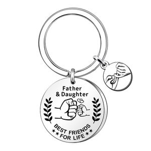 Father Daughter Keychain Keyring Mom Hand Pinky Swear Promise Charm Key Chain Women Men Boy Girl Son Gifts Birthday Jewelry