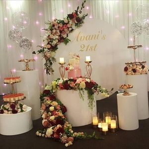 Party Decoration 5st/Set) Event Furniture Event Cake Table White Metal Base Wedding For Stage Yudao760