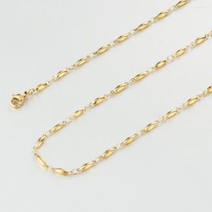 Łańcuchy Początkowe łańcuch Naszyjnik dla kobiet dziewczęta złoto srebrny kolor ze stali nierdzewnej biżuteria