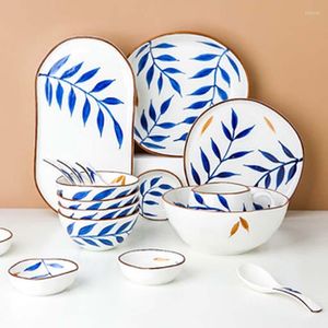 Skålar japansk stil handmålad keramisk skål kreativ personlighet hushåll ris soppa platta rätter bordsartiklar