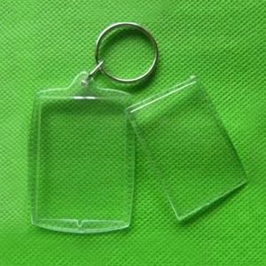 Ny 1st Rectangle Transparent Blank Acrylic Insert Photo Picture Frame Keyring Keychain DIY Split Ring Key Chain Gift