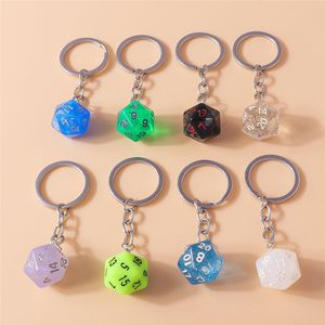 Cute Keychains Resin Colorful Dice Charms Keyrings Souvenir Gift for Women Men Car Key Handbag Pendants Key Chains DIY Accessory