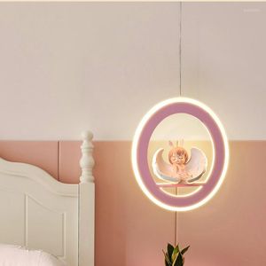 Lampade a sospensione Camera dei bambini Comodino Spettro completo Cartoon Angel Night Light Princess LED Hanging Lights For Girl Kids Baby