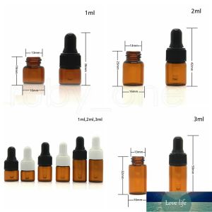 1000pc 1ml 2ml 3ml Amber Glass Dropper Bottles Essential Oil bottle Small Perfume Vials Sampling Storage Bottle Quality