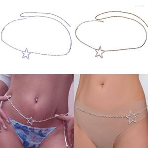 Belts Rhinestones Star Waist Chain Women Pants Belt Casual Belly Aesthetic Girls Female Body Jewelry