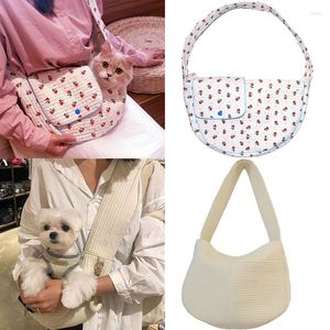 Cat Carriers Handmade Pet Dog Puppy Kitten Carrier Outdoor Travel Handbag Canvas Single Shoulder Bag Sling Comfort Tote Breathable