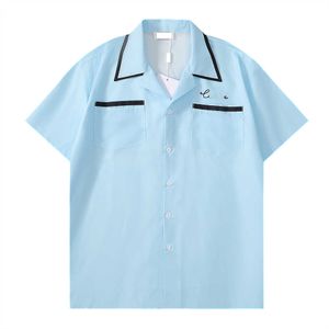 Herrskjorta designer sommar ny casual tryck hawaiiansk skjorta homme korta mäns tryck är