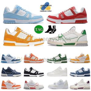 Designer Virgil Sneakers Trainer Freizeitschuhe Kalbsleder Abloh Weiß Grün Rot Blau Buchstaben Overlays Plattform Mode Luxus Niedrige Sneakers Größe 36-45