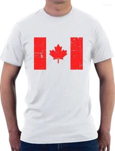 Męskie koszule T Flag Canada Flag Vintage Style Retro T-shirt Pomysł na prezent