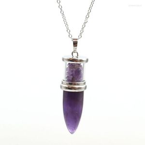 Anhänger Halsketten silberte Form Amethysts Stein Lapis Lazuli Halskette Modeschmuck