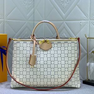 Rivoli Handbag Tote Bag Chessboard Shopping Shoulder Bags Fashion Letters Long Strap Golden Hardware Bottom Nail Leather Handle