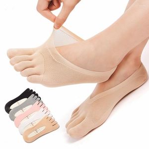 Женские носки лето Lnvisible Sokken с пятью пальцами с силиконовым антискридным носком женского компрессион