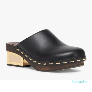 sandal mink fur chunky heel pump slippers high heeled sandal women clog slippers slides vintage leather stiletto size 35-42