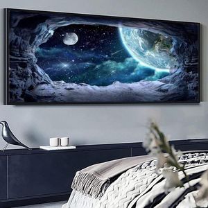 Стич DIY 5D Diamond Painting Kit Starry Sky Earth Moon Screengy Diamond Emlecdery Landscape Cross Stitch Craft Kit Decor