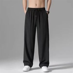 Men's Pants 2023 Ice Silk Men Joggers Sweatpants Male Y2k Streetwear Sportswear Jogging Gym Trousers Oversized Baggy Wide Leg Straight 230515